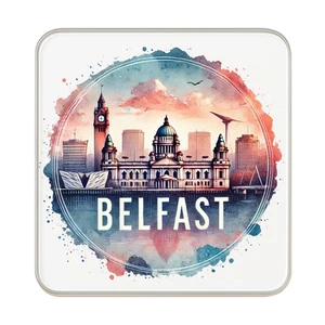 Imán de nevera Belfast, Irlanda del Norte Reino Unido: lindo regalo de recuerdo de viaje hecho a mano - Imagen 1 de 3