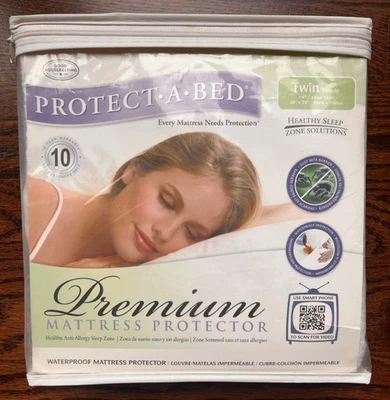 Protector de colchón impermeable de tela de rizo de algodón premium Protect A Bed TWIN NUEVO Foto 1 de 4