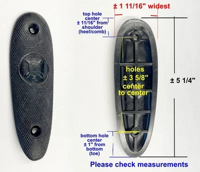 F ARMS Buttplate 3 5/8" hole sp may fit Franchi, Fulton, Fed 5 1/4" x 1 11/16" - Image 1 of 4