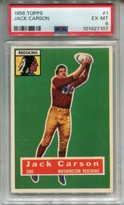 1956 Topps #1 Jack Carson PSA 6 EX-MT Washington Redskins - Imagen 1 de 2