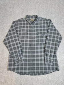 Filson Flannel Shirt XL Black Charcoal Plaid 100% Cotton Workwear Vintage  - Picture 1 of 10