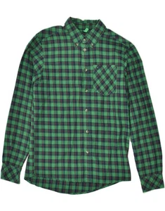 UNITED COLORS OF BENETTON Boys Flannel Shirt 11-12 Years 2XL Green Check AZ91 - Picture 1 of 4