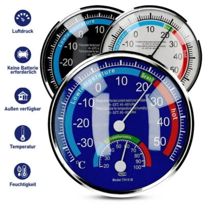 Thermometer Hygrometer Thermo analog Luftfeuchtigkeit Raumklimakontrolle Innen - Bild 1 von 4