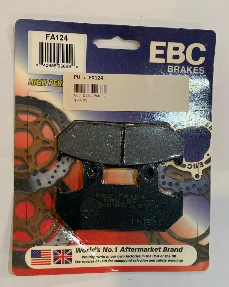 Honda Goldwing, Shadow, Interceptor, NX EBC FA124 Brake Pads  - Image 1 of 1