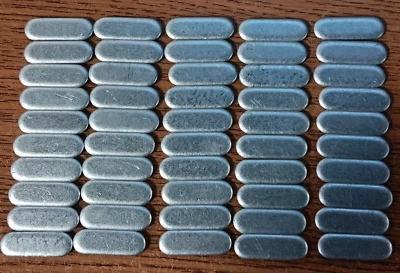 50 PIEZAS ACERO GALVANIZADO 11GA x 1" x 5/16" OVALADO, CHATARRA, SOLDADURA, ARTESANÍAS Foto 1 de 4