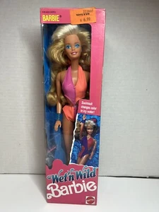 Vintage Barbie Wet N Wild 4103 Blonde Swimsuit Changes Colors 1989 NRFB - Picture 1 of 7
