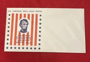 WW2 WWII US Wartime patriotic American Abe Lincoln, We’ll Keep Faith 1943 USA - Picture 1 of 2