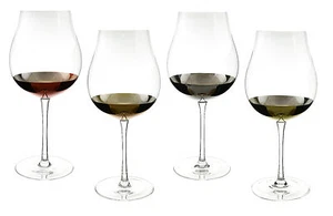 Multicolor Metallic Tulip Shaped Crystal Wine Glass Set of 4 - Picture 1 of 1