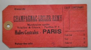 Berufsschild - PARIS les Halles Paketschild Geflügel Wild L.BORIE - Bild 1 von 2