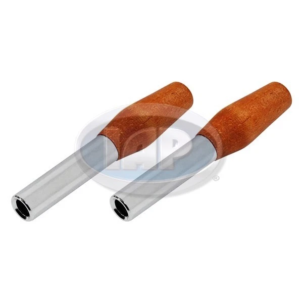 CONJUNTO DE 2 PARES DE PUXADORES DE FECHADURA DE PORTA MADEIRA DE NOGUEIRA CROMADA VOLKSWAGEN T2 BUS 1968-1979 - Imagem 1 de 1