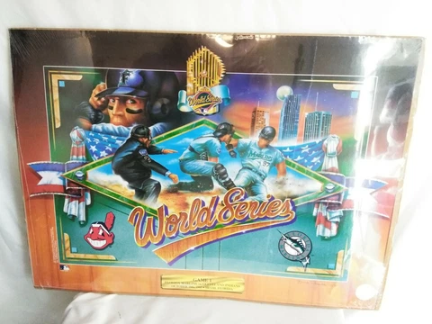 Vintage 1997 Florida Marlins World Series Game 1 Poster 25" x 18" Baseball Cover