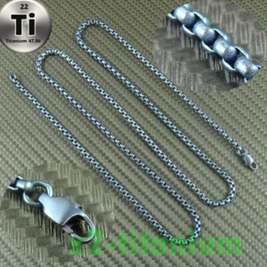 Blau eloxiert Titan Ti 3mm Rolo Box Kette Halskette Antiallergie XH283B - Bild 1 von 7