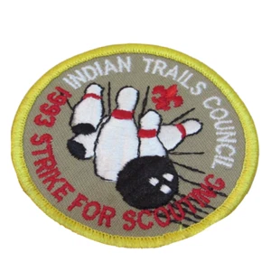  1993 Boy Scouts America BSA Camp Patch  Indian trails Bowling   - Picture 1 of 3