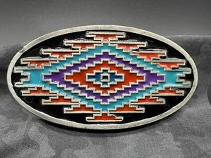1993 GAP Fibbia Cintura Cintura Grafica Geometrica Multicolore Navajo - Foto 1 di 8