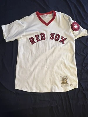 Camiseta deportiva Mitchell Ness 1975 Ted Williams Boston Red Sox 44 L 100 % auténtica Foto 1 de 4