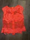 Neon Pink Lace Women’s Top! Size Small! No Tag For Size Took It Off It Shows!