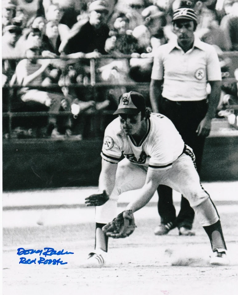 DOUG RADER  SAN DIEGO PADRES  "RED ROOSTER"  ACTION SIGNED 8x10 - Image 1 of 1