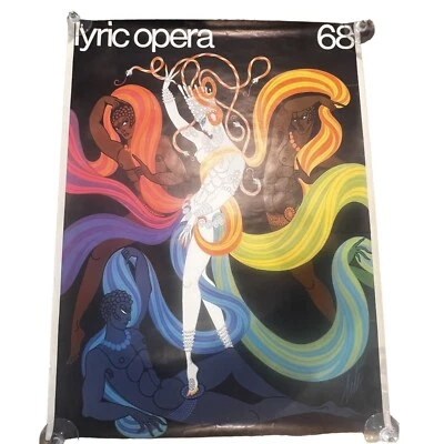 "Póster original vintage 1968 Erté 'Lyric Opera' - raro coleccionable" Foto 1 de 4