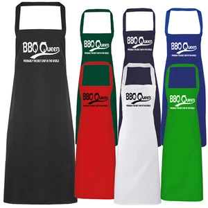 BBQ Barbecue Queen Printed Apron Funny Custom Baking Cooking Chef Business Gift - Picture 1 of 8
