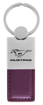 Ford Mustang Duo Rectangular Leather Key Chain (Purple) Foto 1 de 4