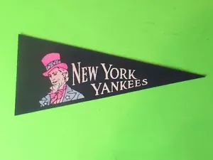 VINTAGE 1960ER NEW YORK YANKEES BASEBALL TEAM MINI 4X9" WIMPELFLAGGE - Bild 1 von 2