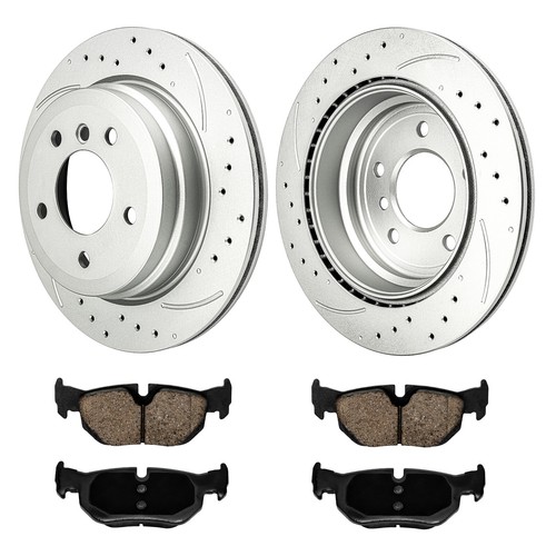 Rear Drilled Disc Rotors Ceramic Brake Pads For BMW 328I X1 325XI 34317