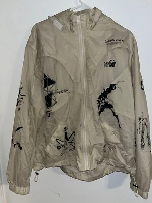 Chaqueta cortavientos con capucha negra crema cremallera completa Carbon Copy Angel para hombre talla L Foto 1 de 3