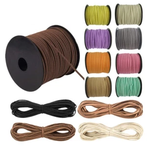 5yards/100yards 2.7mm Flat Faux Suede Cord Velvet Leather String Thread Rope DIY - Picture 1 of 30