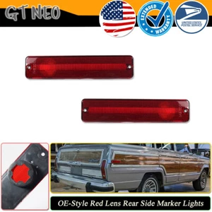 Red Lens Rear Fender Side Marker Lights For Jeep Cherokee CJ5/6/7 J10/20 Pickup - Picture 1 of 9