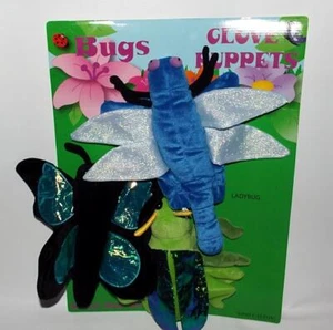 NOS 2003 Caltoy Bugs Insects Glove Hand Puppets Firefly Grasshopper Plush Toy - Picture 1 of 4