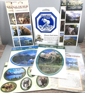 Vtg Glacier National Park Montana Stickers Scrapbook Accents St. Mary Lake Goats - Picture 1 of 15
