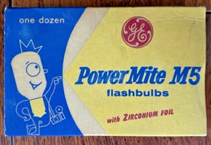 Vintage GE PowerMite M5 Flashbulbs With Zirconium Foil 10 Bulbs Pack Brand New - Picture 1 of 5