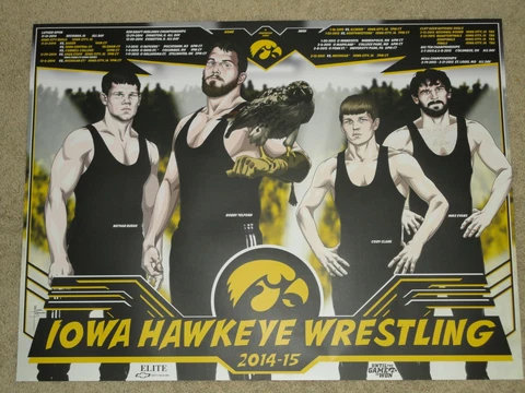 2014-2015 OFFICIAL IOWA HAWKEYES WRESTLING POSTER **FAST+QUICK SHIPPING* Cover