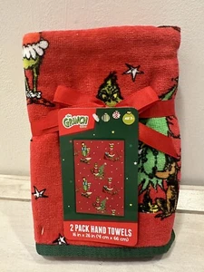 Grinch Dr. Seuss 2er Set Weihnachten Handtücher 16" x 26" NEU MIT ETIKETT - Bild 1 von 4