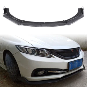For Honda Civic 2012-2015 Front Bumper Lip Splitter Spoiler Carbon Fiber Look - Picture 1 of 12