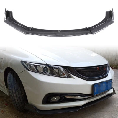 For Honda Civic 2012-2015 Front Bumper Lip Splitter Spoiler Carbon Fiber Look - Image 1 of 4