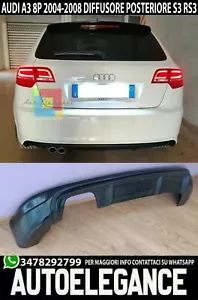 0263 AUDI A3 8P 5 PORTE 2003-2008 DIFFUSORE POSTERIORE S3 SOTTO PARAURTI ABS - Imagen 1 de 10