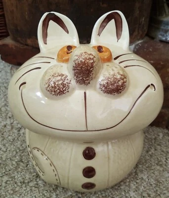 Tarro de galletas vintage Disney - Alicia en el país de las maravillas - gato de Cheshire - años 70 retro-marcado Foto 1 de 4