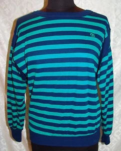 Oscar De La Renta Active M Vtg Top Vintage Striped Stripes Shirt Blouse - Picture 1 of 7