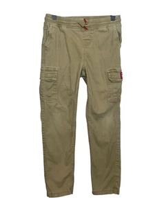 Levis Pants Boys Cargo Pant Khakis Chinos Size 10 Kids Tan Brown Pull On Casual - Picture 1 of 14