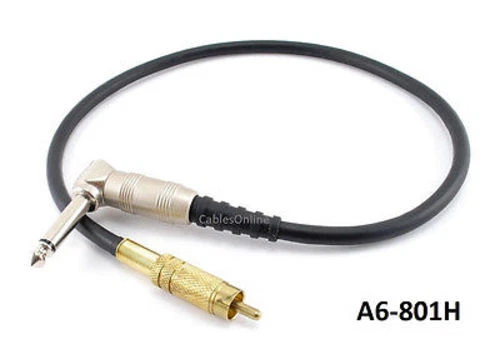 CablesOnline 1.5ft Right-Angle 1/4" Mono Plug to Single RCA Plug Audio Cable - Image 1 of 1