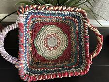 MADE IN INDIA WOVEN CHINDI HAND WRAPPED ALUMINUM FRAME BASKET  3 1/2x 10”