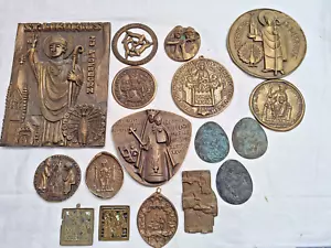 17 x ältere Bronze Plaketten Wandbilder Religion - Bild 1 von 13