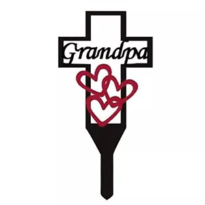 Metal Cross Garden Stake Memorial Sign Marker for Grave Cemetery Decorations ... - Picture 1 of 6