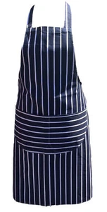 Delantal Chefs Azul Rojo Rayas Algodón Carniceros Cocina Cocina Restaurante Barbacoa Pub bar - Imagen 1 de 2