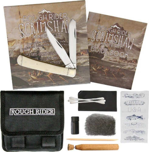 Juego de cuchillos plegables Rough Rider Scrimshaw JUEGO /RR1579 Foto 1 de 1