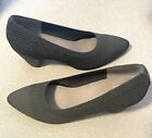 Eileen Fisher Shoes Kiss Knit Sock Pump Suede Heel Charcoal Gray Women's Size 8