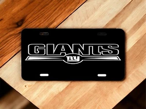 New York Giants Football Team Laser Engraved Front License Plate Black Car Tag - Picture 1 of 3