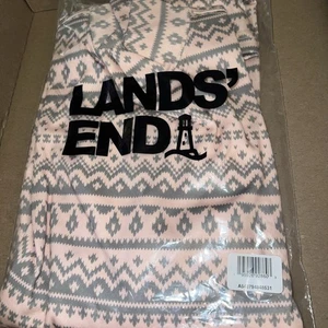 Top Lands' End Tall Supima manga larga cuello falso grande alto multicolor A548794 - Imagen 1 de 2
