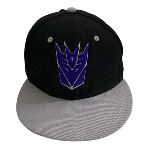 Transformers Decepticon Baseball Cap Flat Peak Snapback Hat OSFM Black Grey - Picture 1 of 10